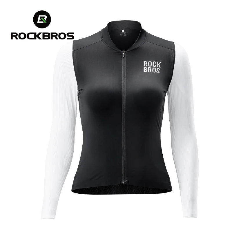 Damen Langarm-Fahrradtrikot, atmungsaktiv, dehnbares Fahrradshirt