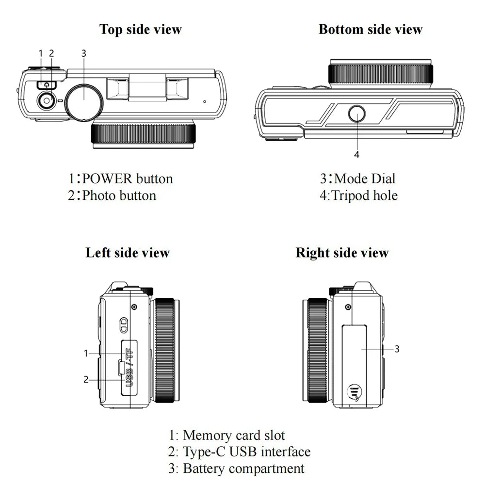 75MP Digital Camera 5K 18X Zoom Flip Screen WiFi