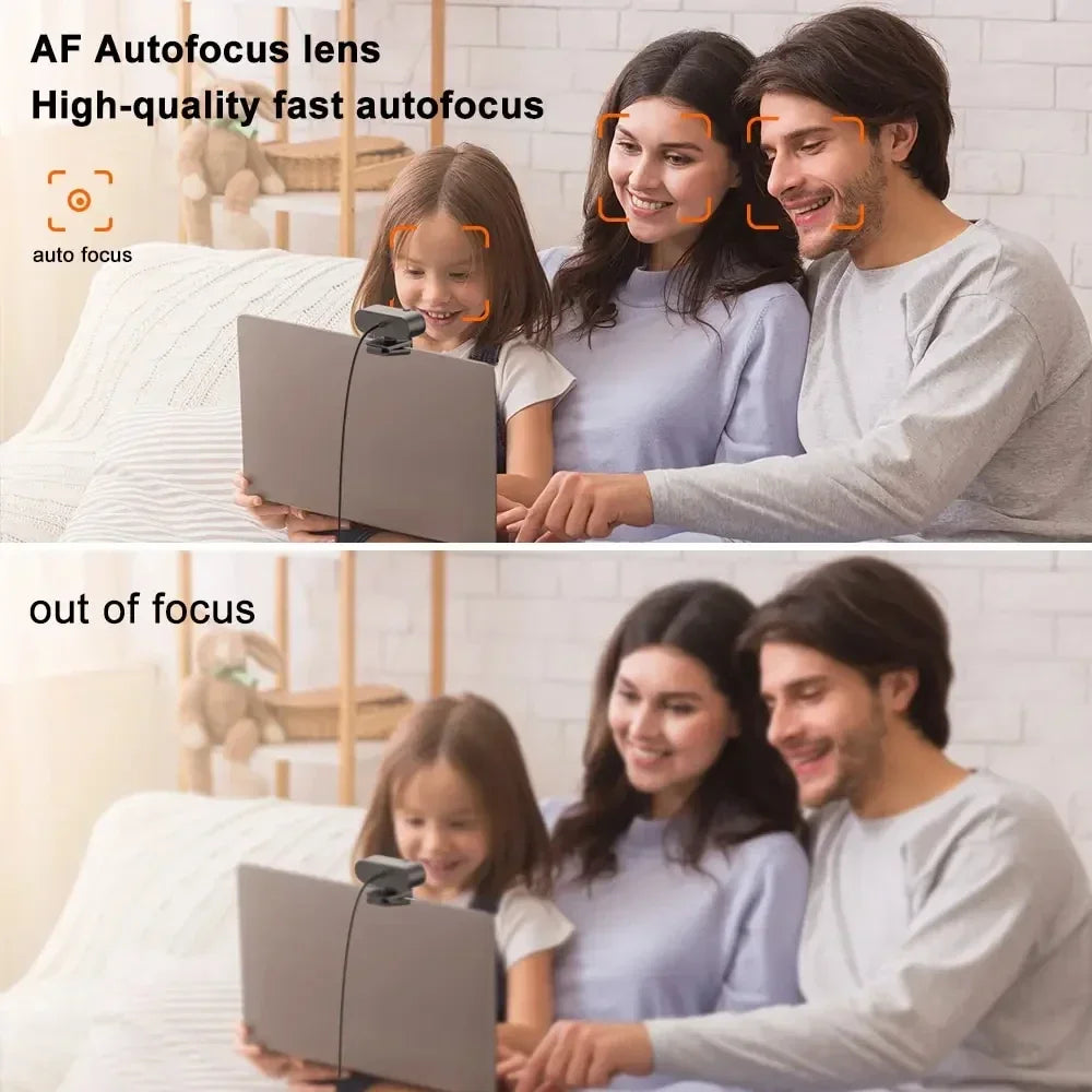1080P Mini Webcam with Microphone Auto Focus USB 30fps