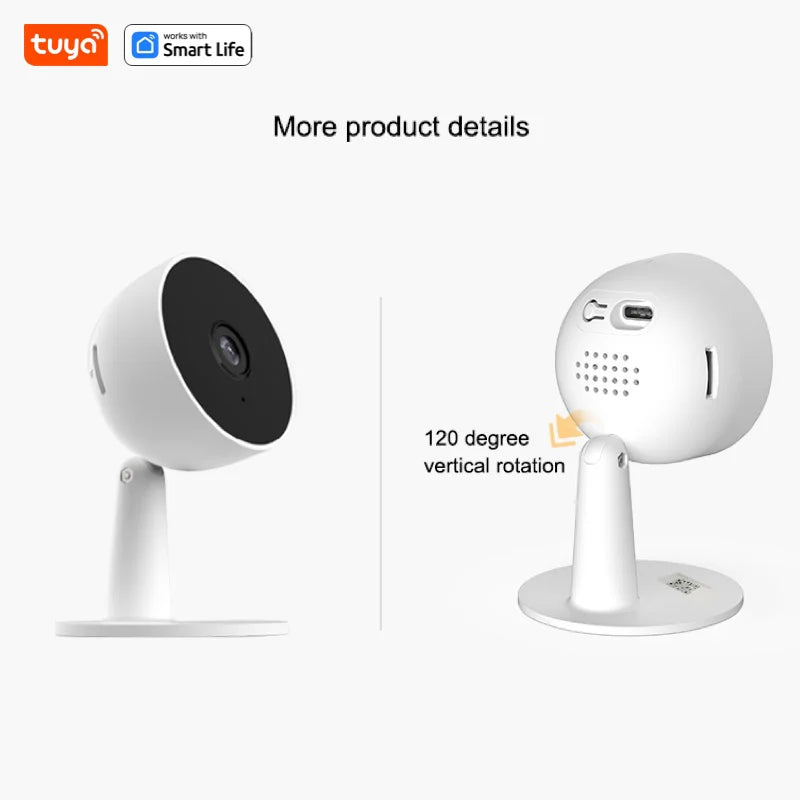 Tuya Smart 1080p Wi-Fi Smart Home Security Camera 2MP, HD,Real-time APP Alerts, 2-Way Audio, with Motion Tracking for Baby & Pet 