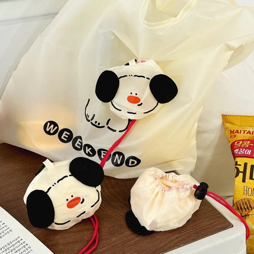 Sac de courses pliable avec motif de chien, grande capacité, portable, écologique et résistant, sac à main pour faire les courses