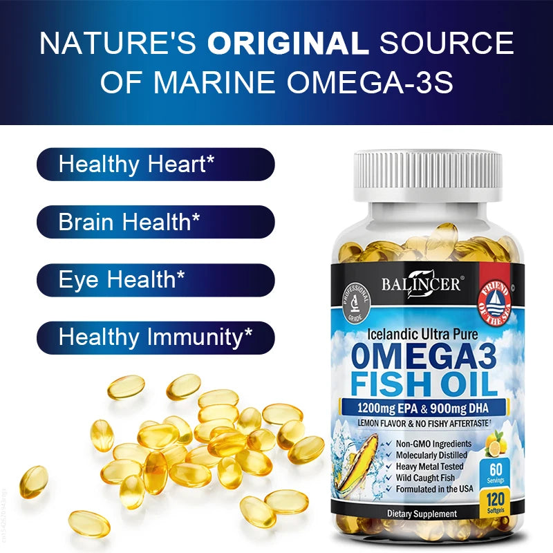 Omega-3 Fish Oil Supplement Capsules