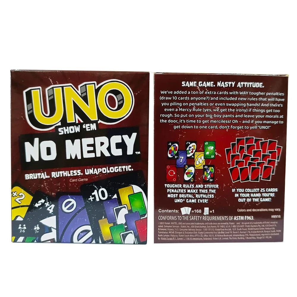 Igra Uno No mercy Namizne igre UNO Karte Miza Družinska zabava Zabava UNO Igre Igrače s kartami Otroci Rojstni dan Božič