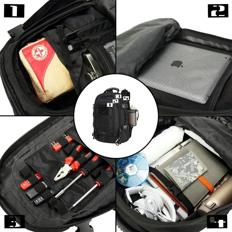 Sac à dos militaire tactique 65L pour camping, randonnée et voyage