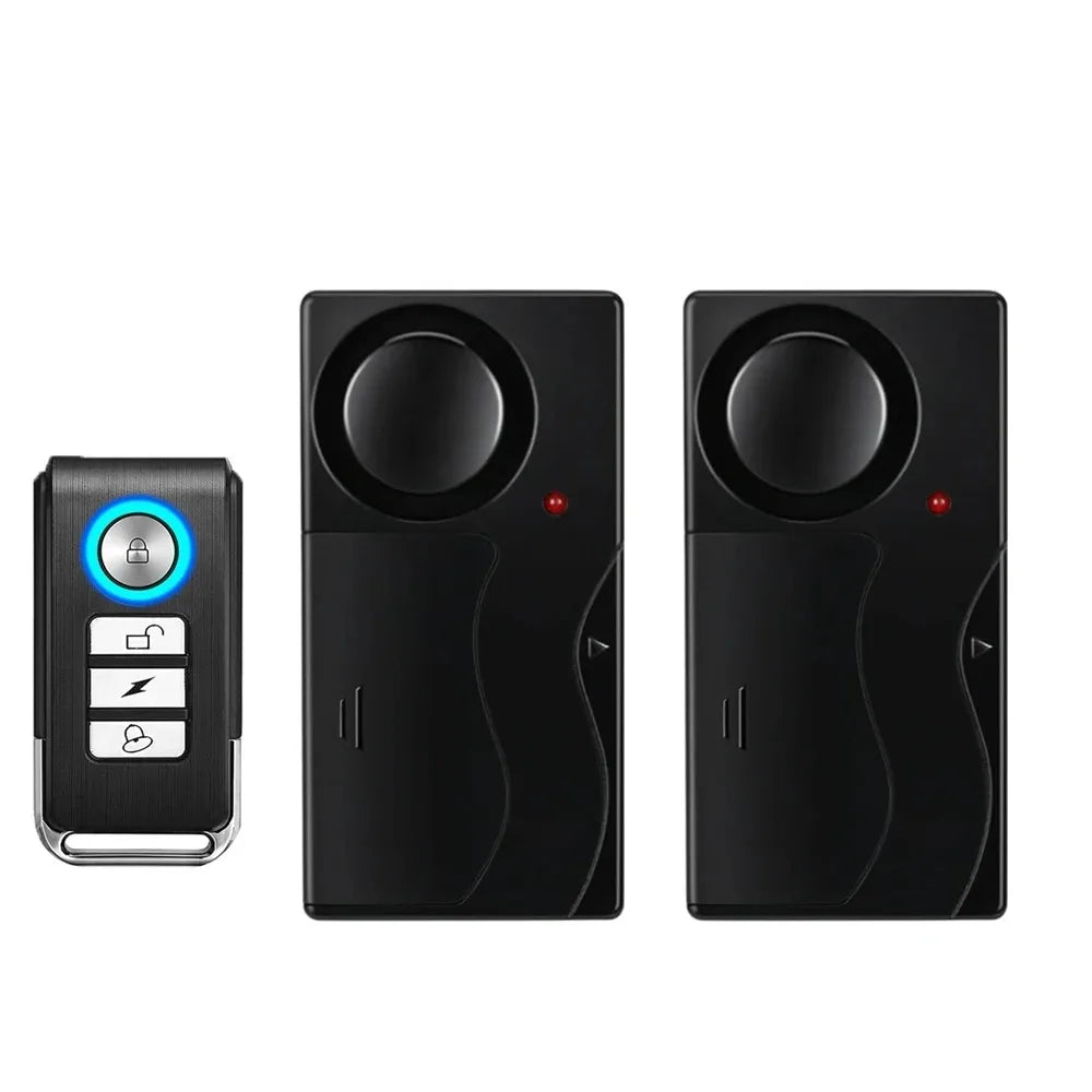 Anti Theft Vibration Window Door Alarm With Remote Control Security Protection Alarm Sensitivity Adjust For Bike Car Scooter
