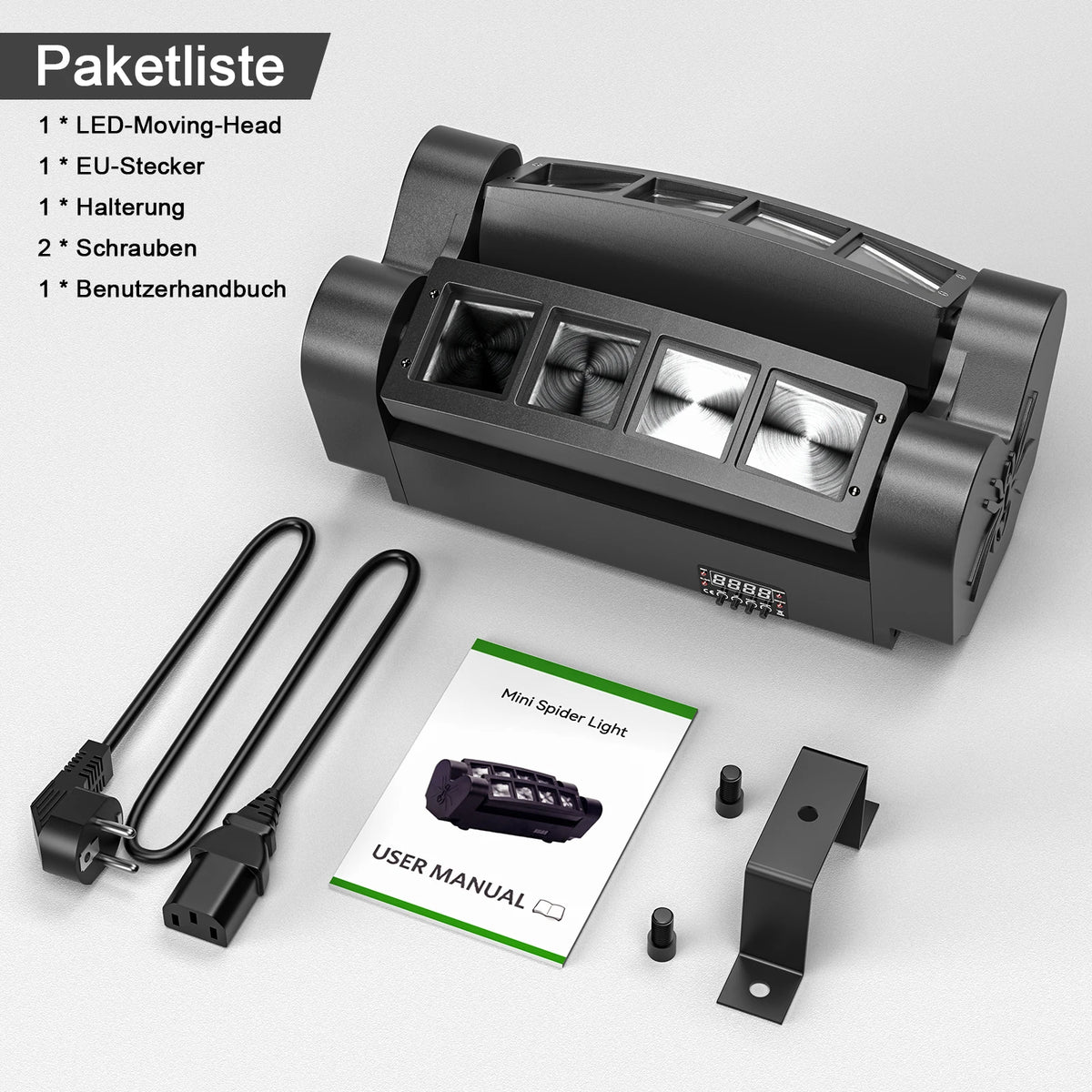 80W Mini Spider Moving Head Light RGBW LEDs DMX512