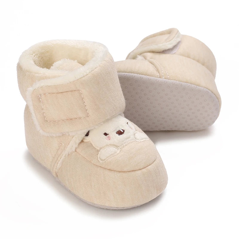 Cute Bear Baby Shoes Soft Plush Winter First Walkers