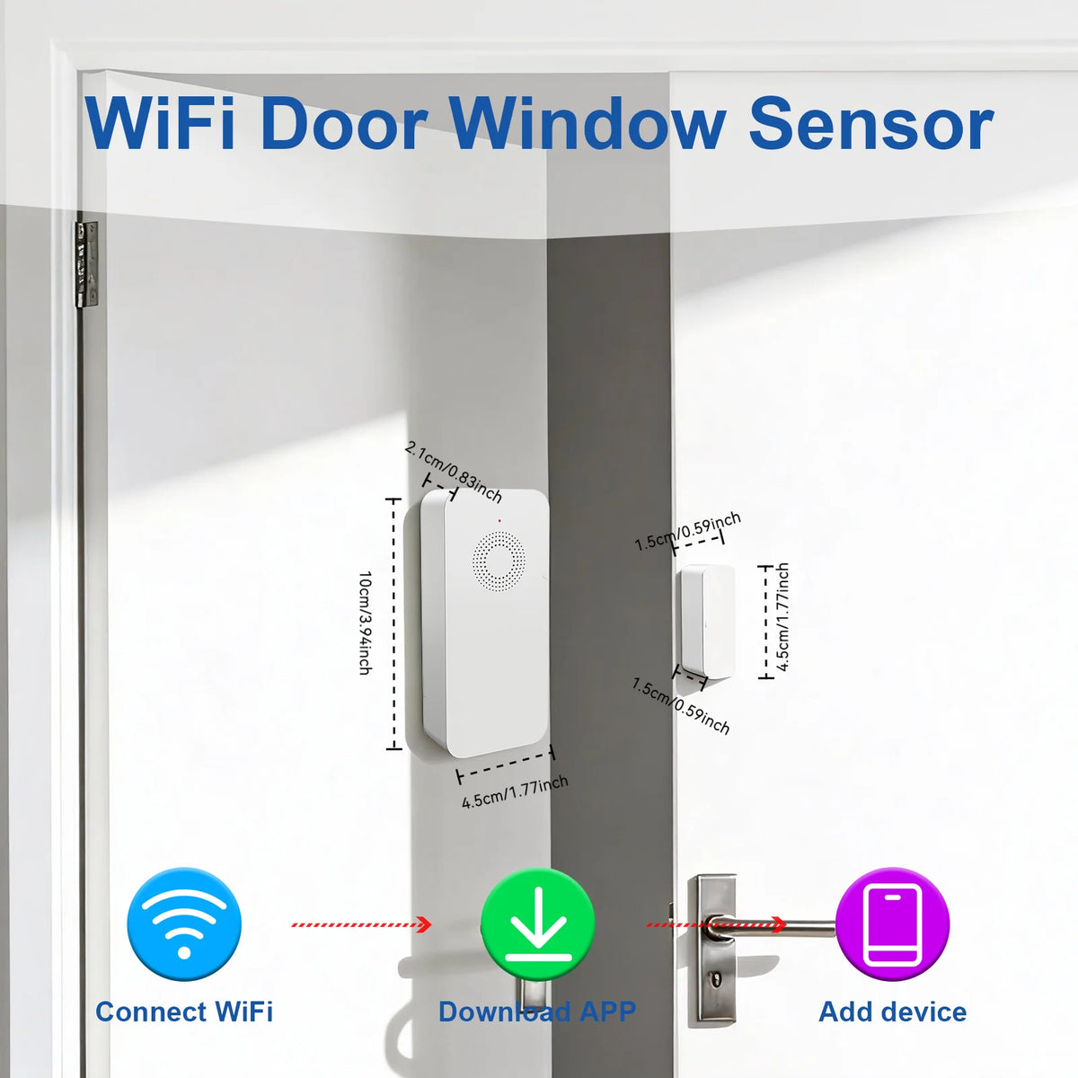 Tuya Smart WiFi Door Sensor 110dB Sound Window Sensor Smart Life Door Sensor APP Alert Alarm Door Window Magnetic Sensor