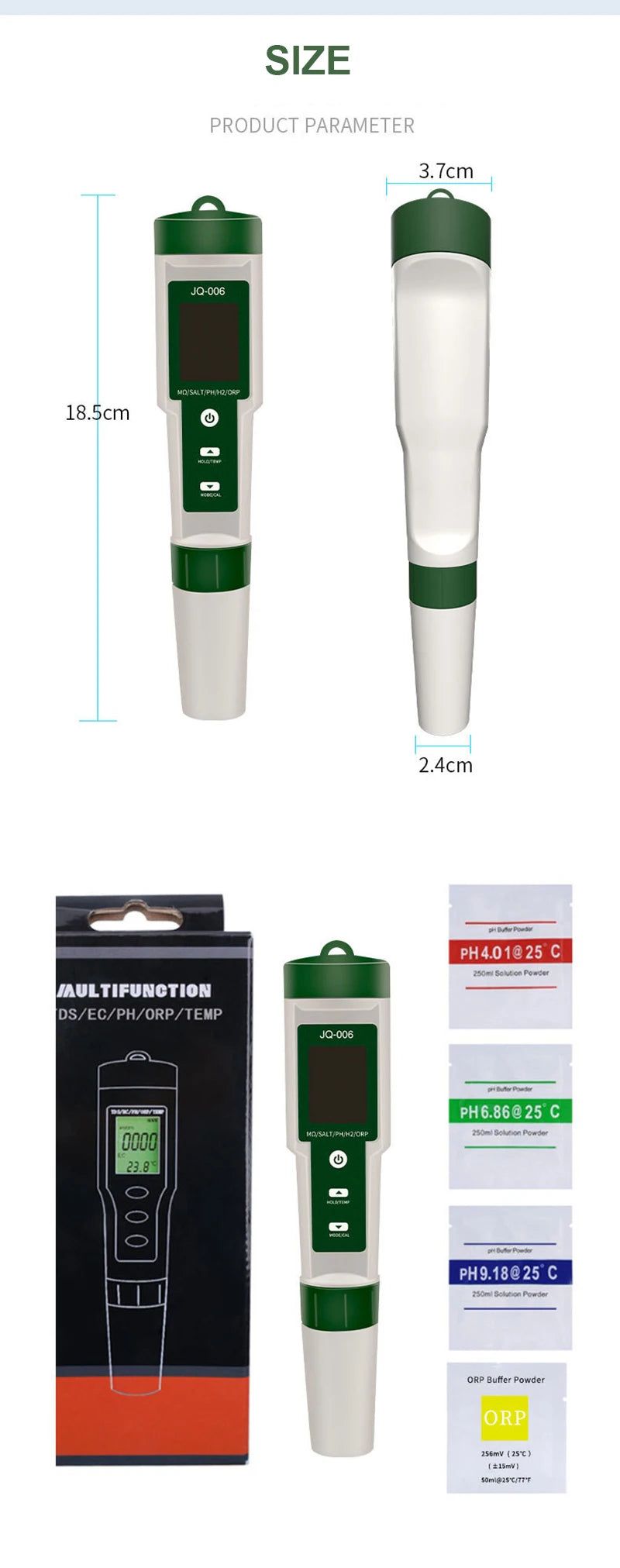 Digital Water Quality Tester - Function Options