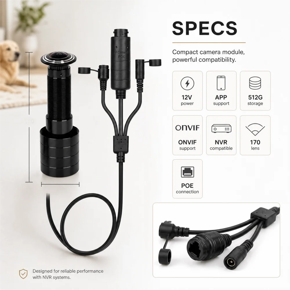 5MP Door Peephole IP Camera with 170° Wide-Angle View