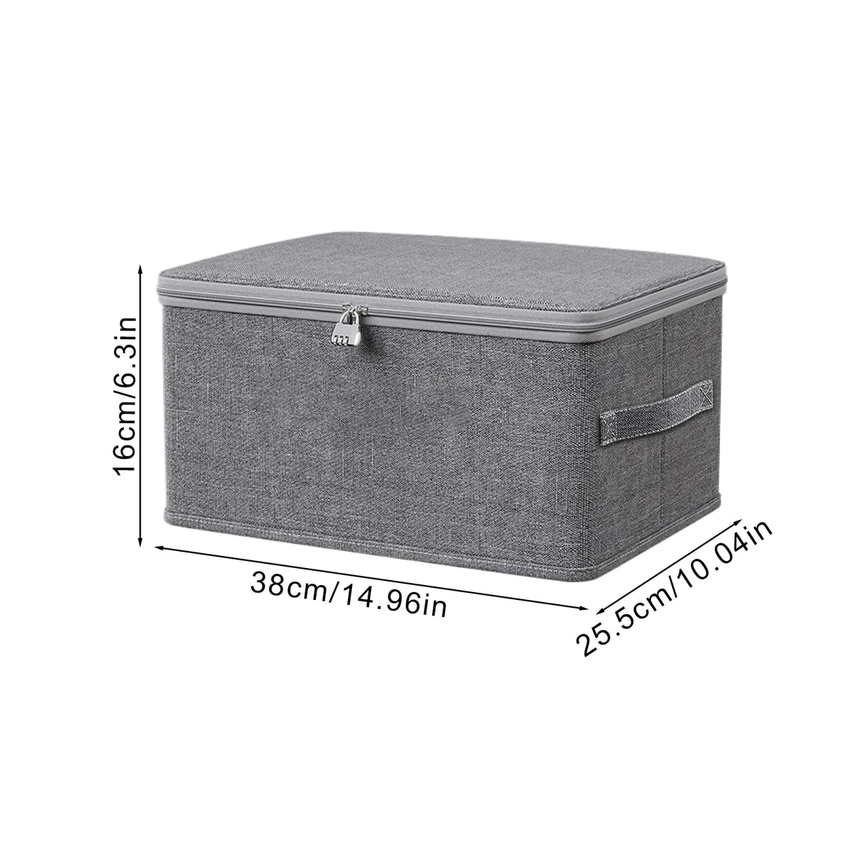 Foldable Fabric Storage Box with Zipped Lid