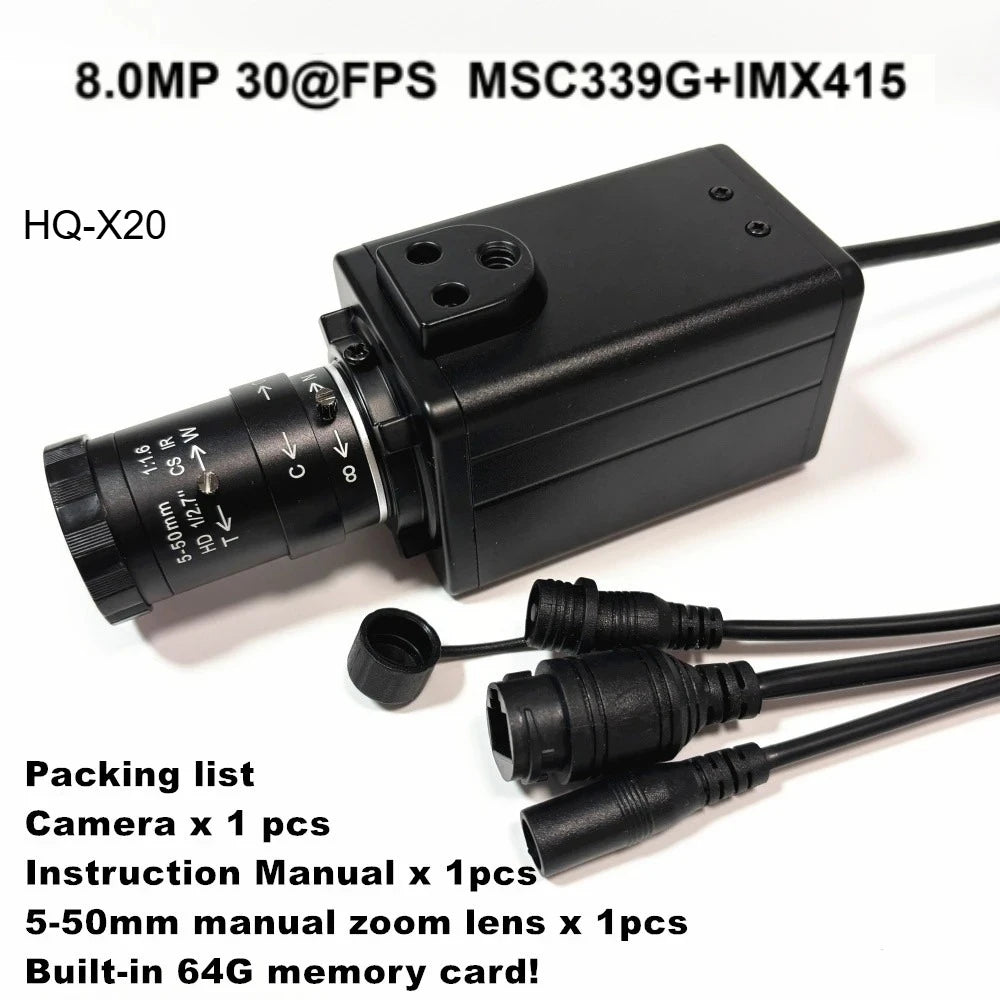 12MP POE IP-camera met RTSP RTMP ONVIF en 64GB-kaart