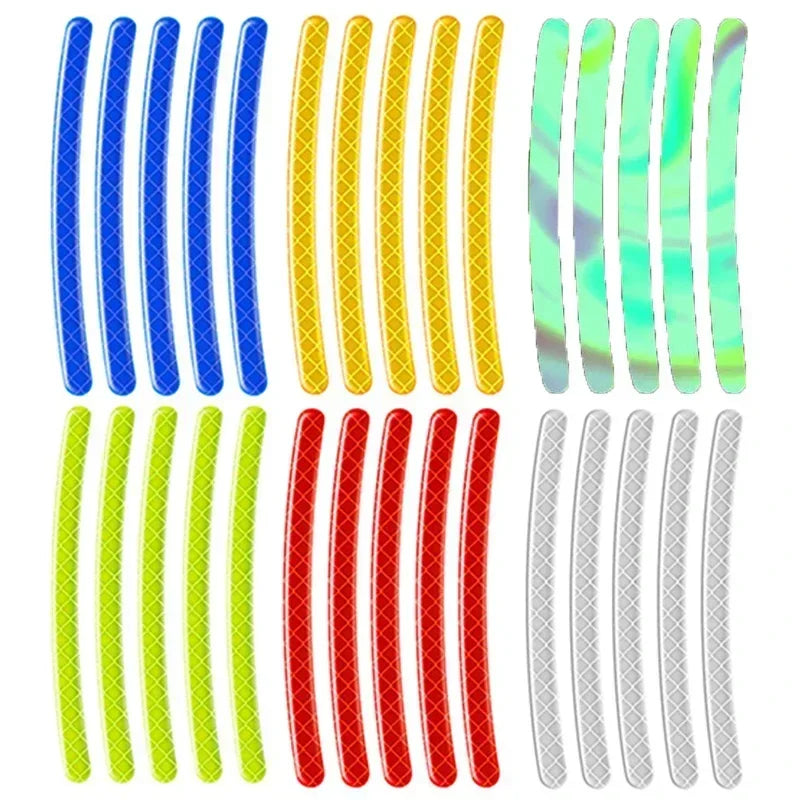 Car Wheel Hub Reflective Stripes Sticker Driving Safety Tire Decor Warning Sticker Warning Reflective Tape Car Accessories 