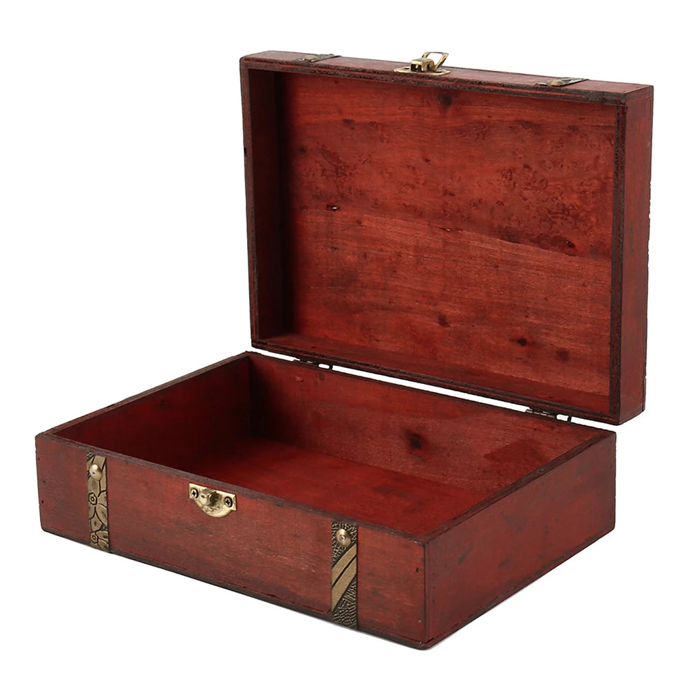 Wooden Storage Box with Hinged Lid