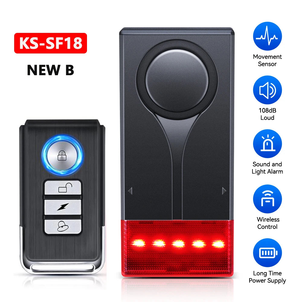 Bezprzewodowy alarm rowerowy Awapow z pilotem do zdalnego sterowania