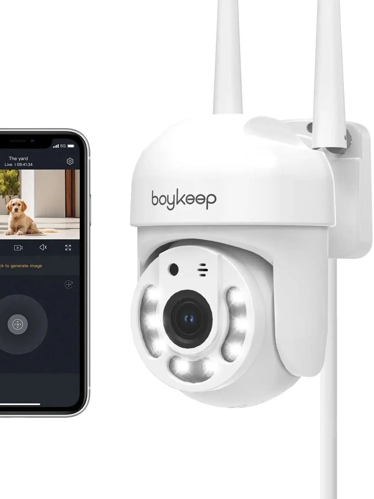 BoyKeep 3MP 2.4GHz WiFi Outdoor Home Security IP Smart Monitor Video Surveillance Camera Full Color Night Vision 