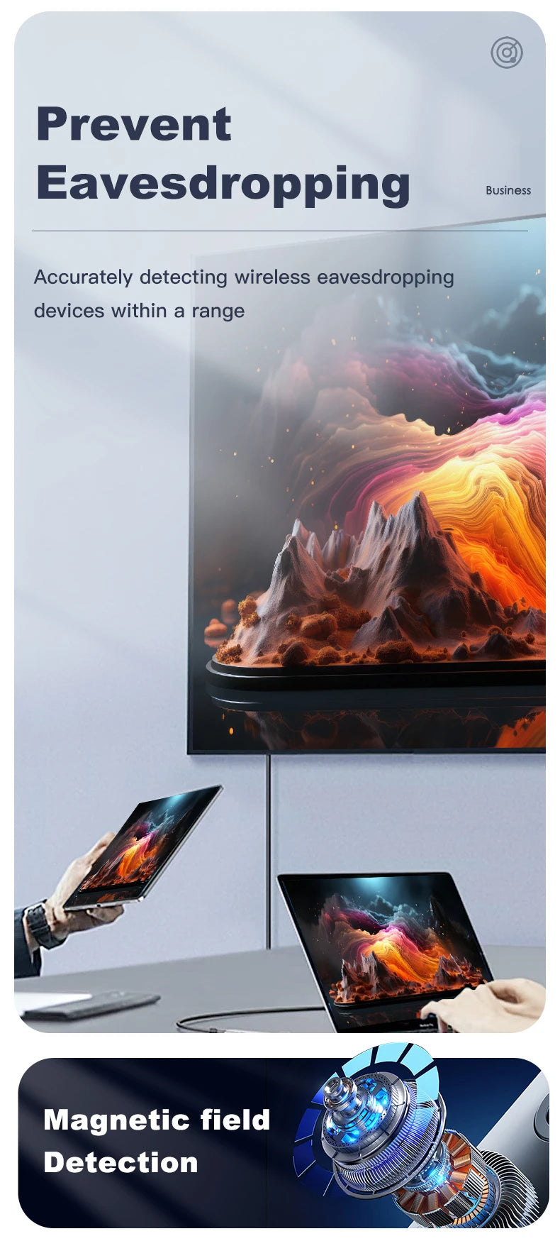 Hidden Camera Detector Anti-Spy Car GPS Tracker Listening Device Bug RF Wireless All Signal Scanner Gadget Security Protection 