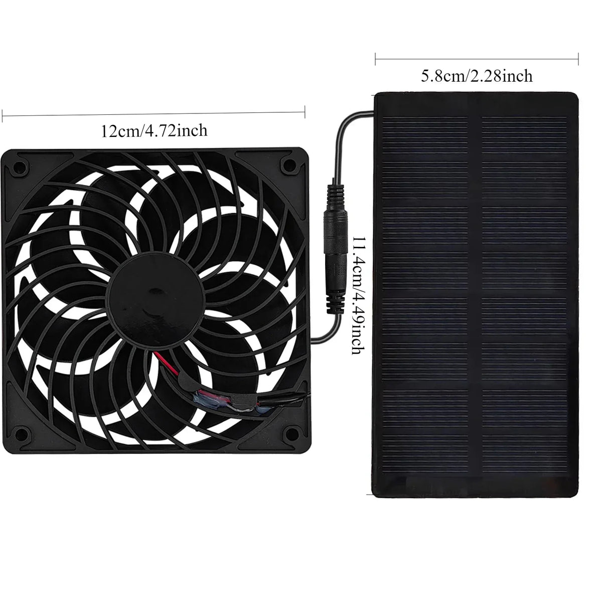 12V solárny ventilátor Solárny nabíjač Odvetrávací ventilátor Ventilátor poháňaný solárnym panelom Vzduchový extraktor pre psa kurací dom RV skleníkový ventilátor