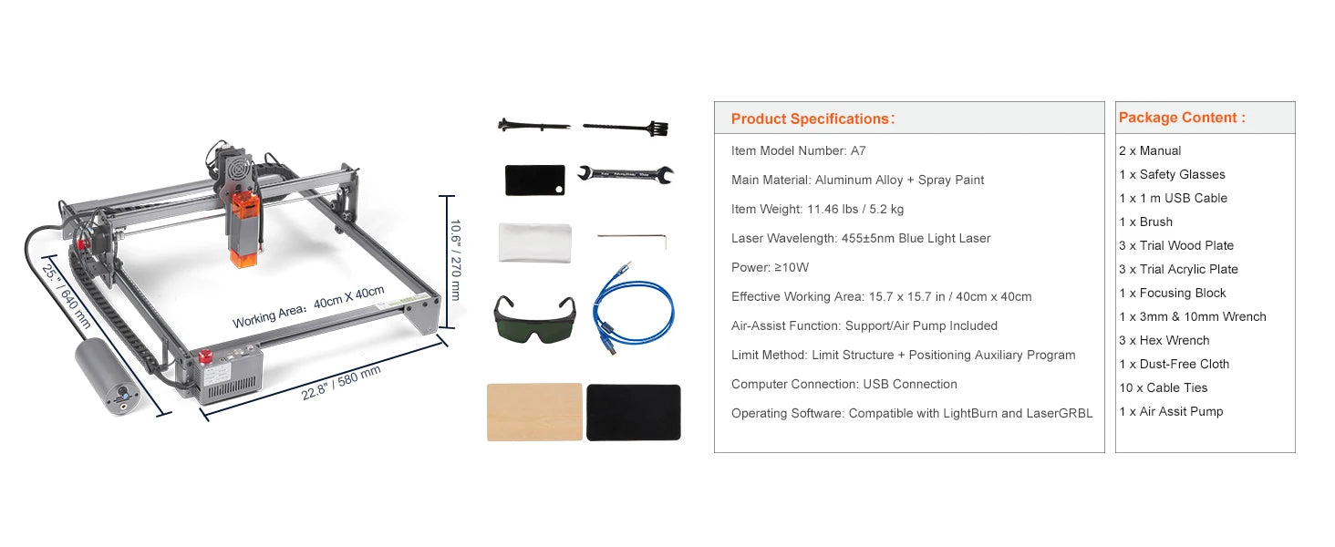 10W Laser Engraver Machine 400x400mm Fast Precision Cutter