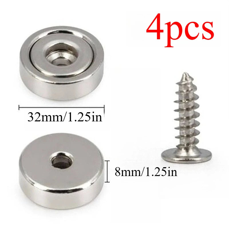 Countersunk Hole Round Magnets Multi Use For Refrigerator Whiteboard Warehouse Tool Snack Storage Holders