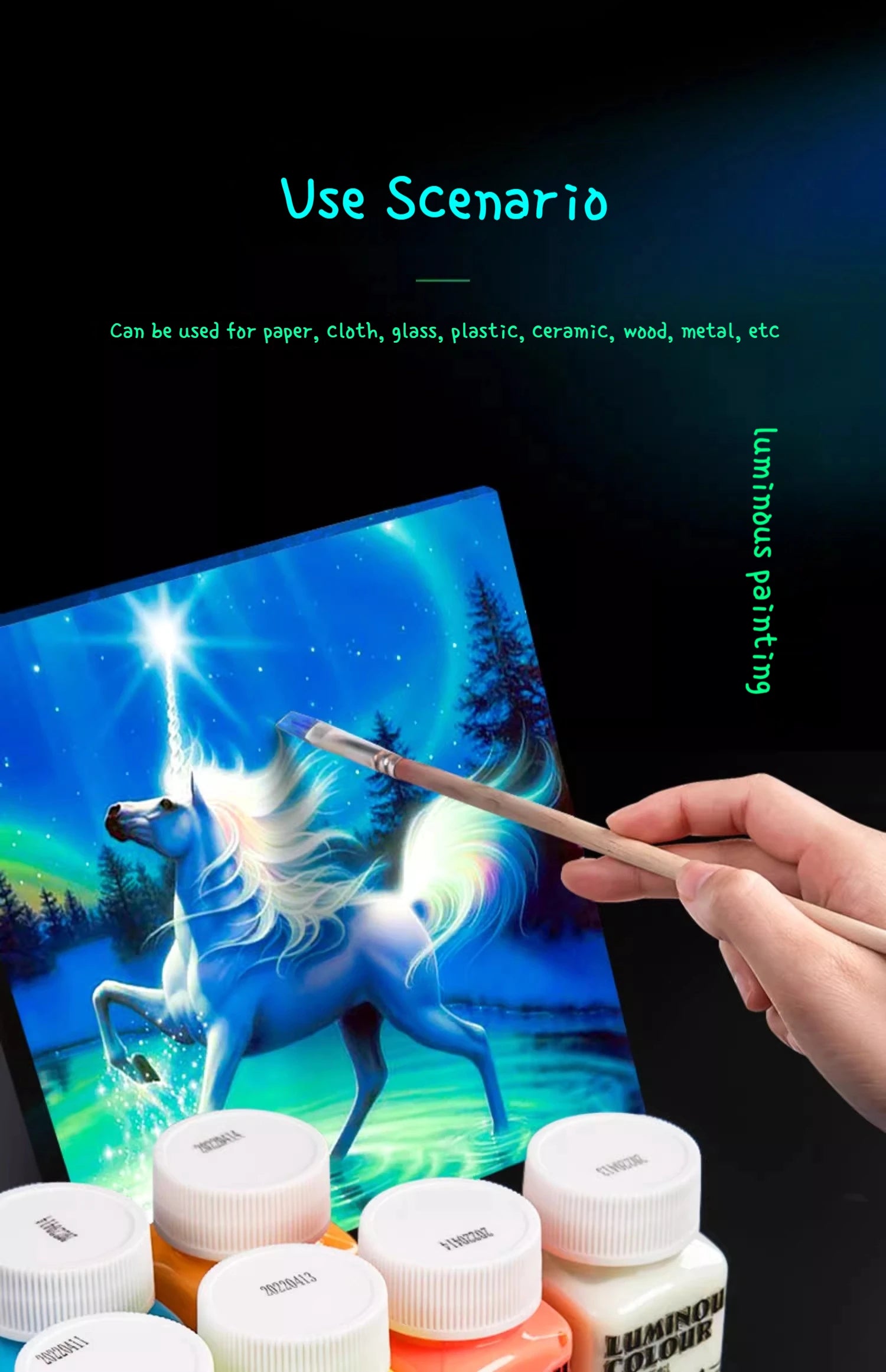 58ML Fluorescent Acrylic Pigment – Glow in the Dark