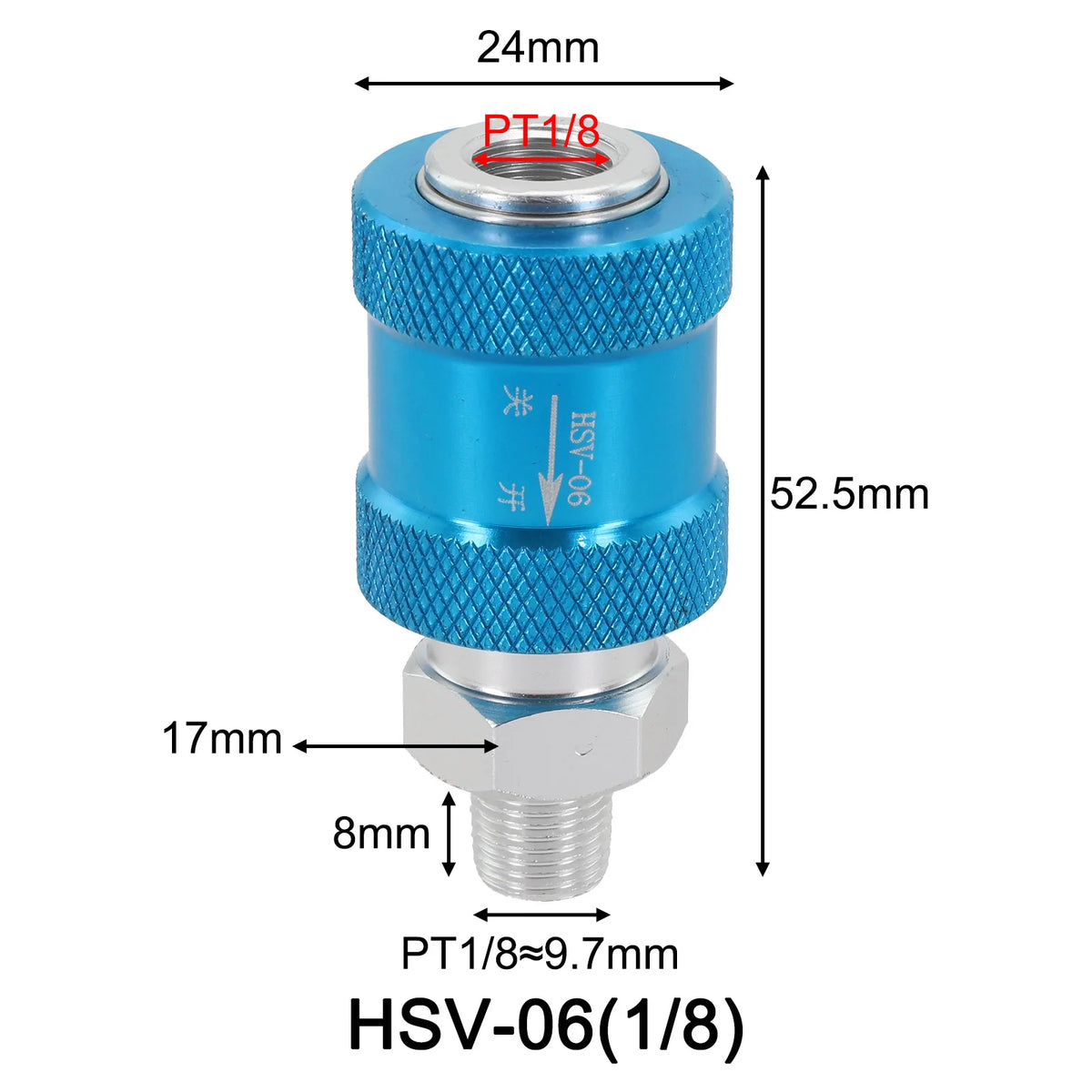 HSV manuel pneumatisk skydeventil
