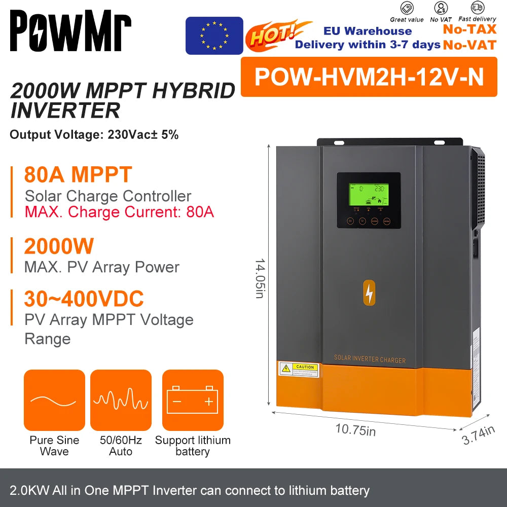 Inverter Solare Ibrido PowMr con Controller MPPT