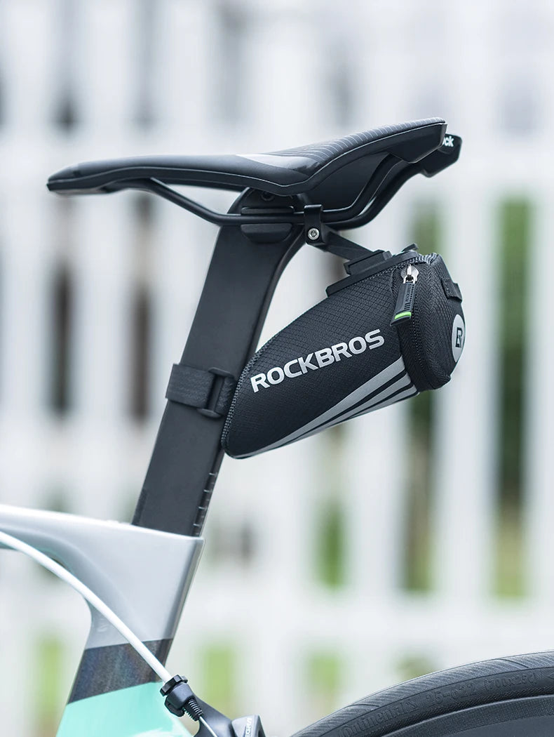 Compact Bike Saddle Bag with Reflective Design & Tool Storage
