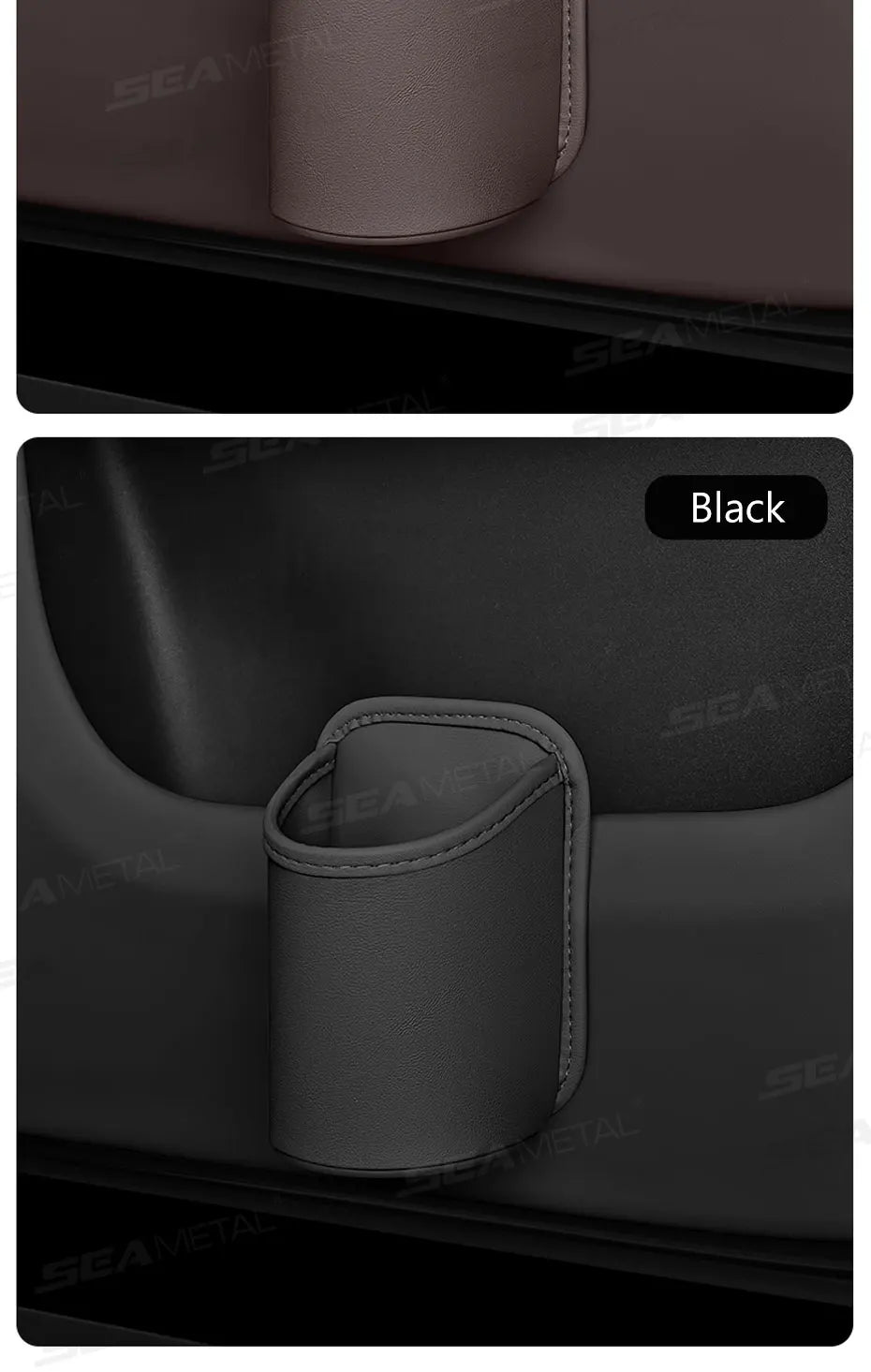 SEAMETAL Car Side Door Cup Holder Wear-Resistant Waterproof Pu Leather Drink Rack Stable Bottle Holder Universal Car Organizer