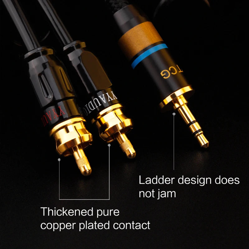 3.5mm–2RCA-äänikaapeli, erillinen liitäntäkaapeli matkapuhelimille, tehovahvistimille, äänilaitteille ja kaiuttimille