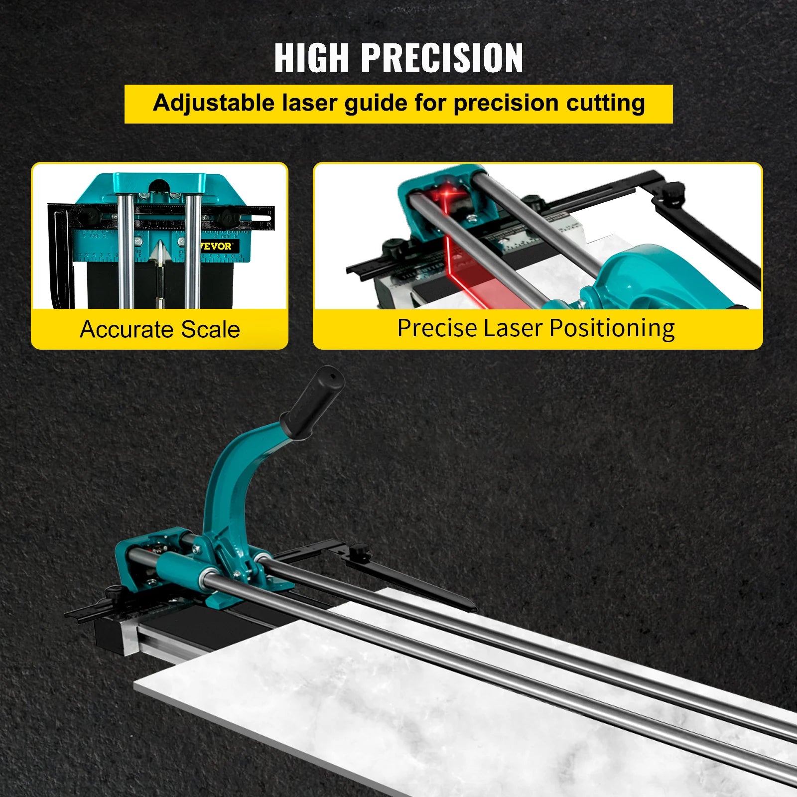 48 Inch Manual Tile Cutter with Laser Guide for Precision Cuts
