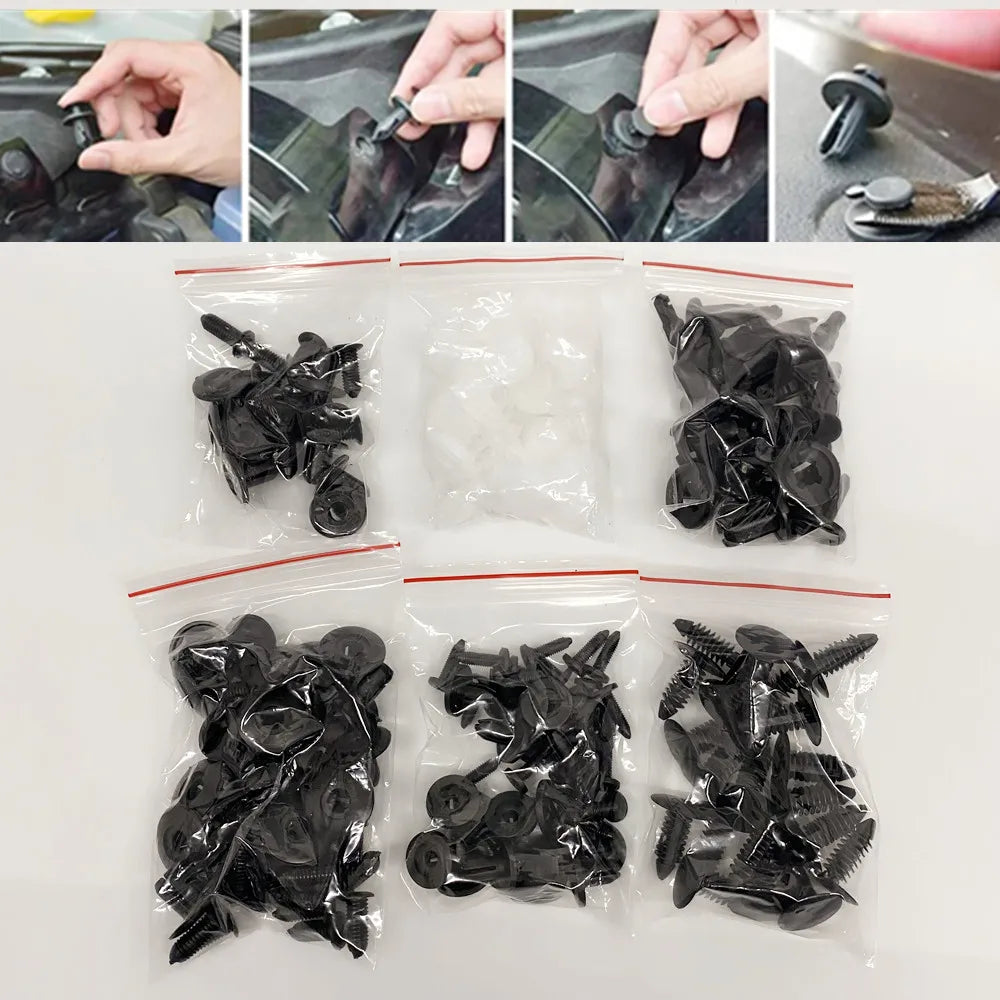 Nuevo kit de clips de fijación para coche, pasadores de retención para carrocería, remaches para parachoques, paneles de puertas, herramientas para clips de coche
