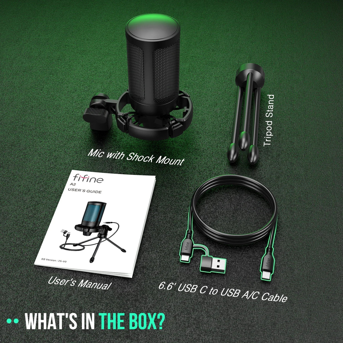 A2 RGB USB Condenser Microphone with Tripod