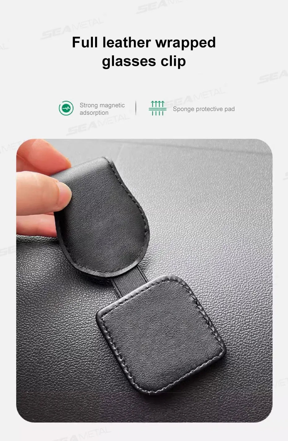 SEAMETAL Mini Car Glasses Holder Magnetic Stable Sun Visor Sunglasses Clip Glasses Storage Clip Universal Auto Eyeglasse Holder