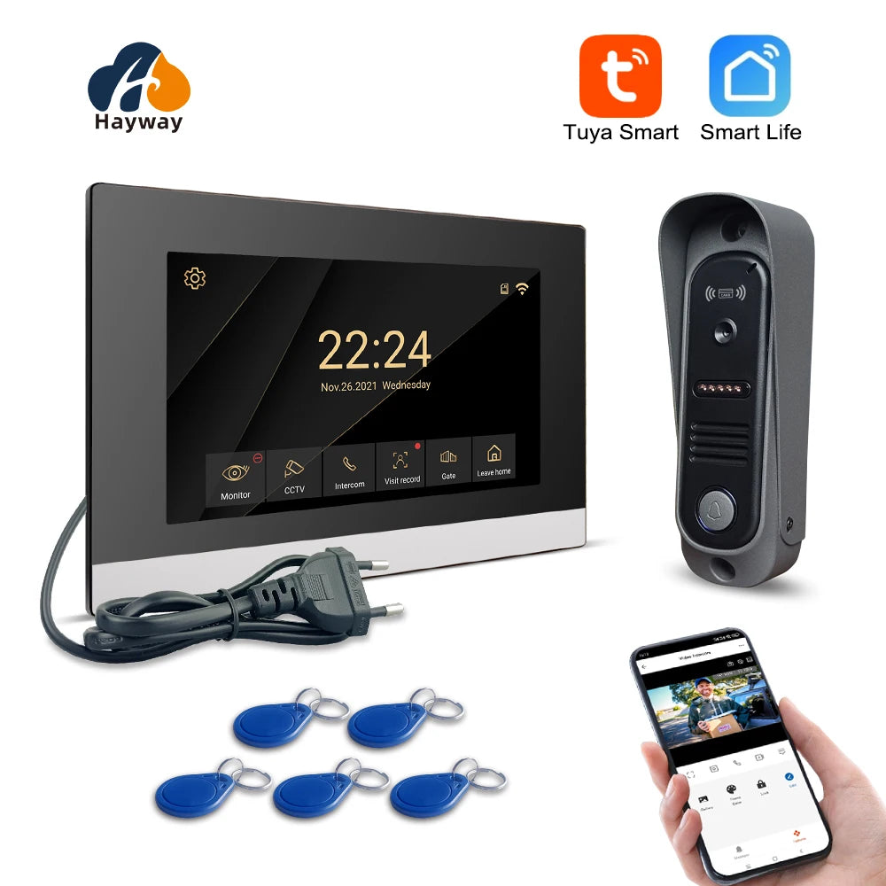 Video Intercom System Kit Wired Video Doorbell Phone Rainproof Call Panel IR Camera for Home Villa Building 1200TVL Spy-shop.com