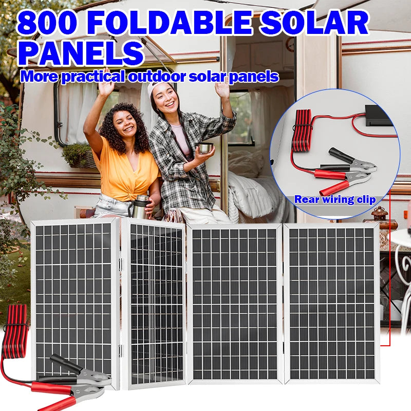 800W solárny panel Skladací rám Odolný, Prenosný solárny panel Dizajn pre kempovanie, vozidlo RV a núdzový prúd