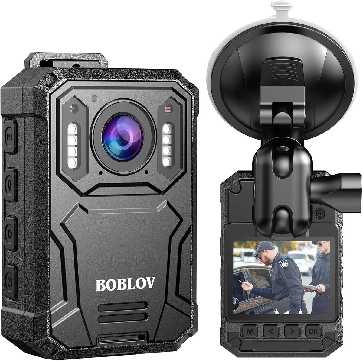 BOBLOV KJ23Pro 2K HD Police Body Camera, Night Vision 4000mAh , IP66 Waterproof Security Patrol Cam for Law Enforcement Security