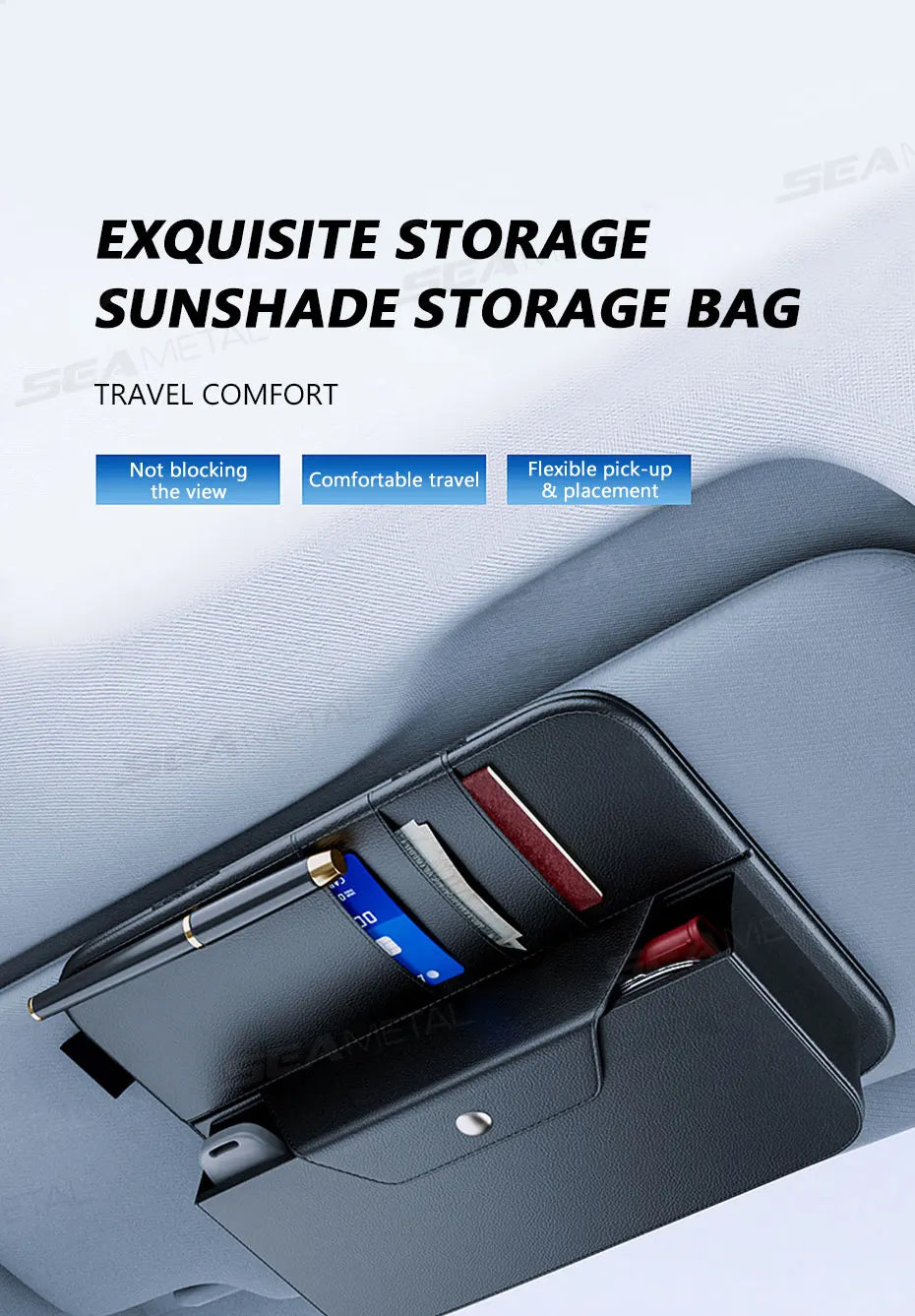 Car Sun Visor Organizer Multi-Pocket Storage Bag