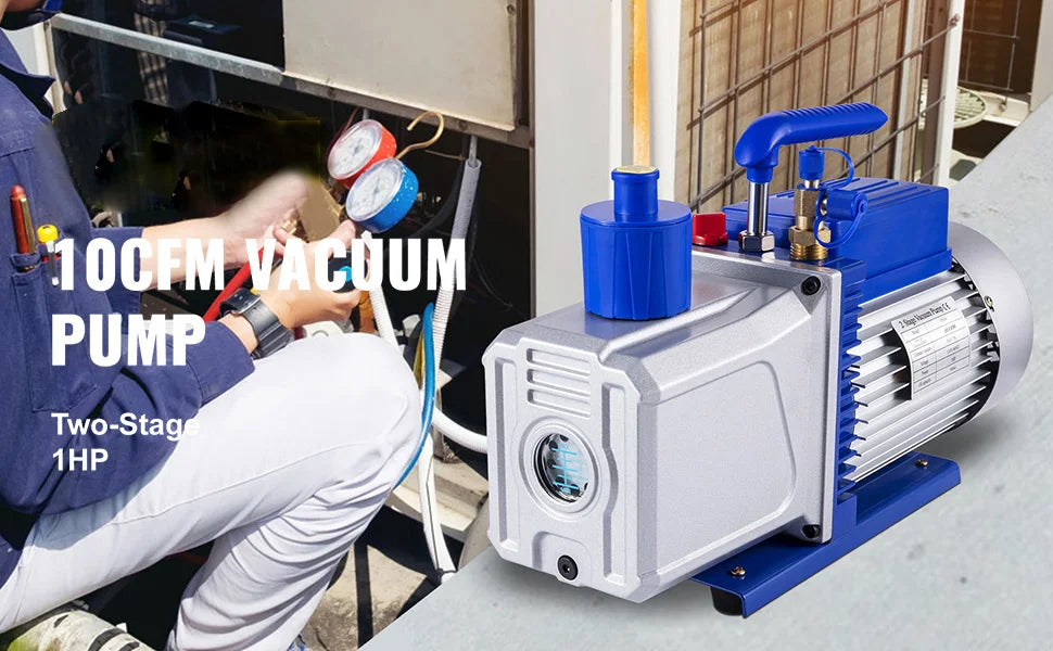 2 Stage Vacuum Pump 10 CFM 1 HP for HVAC and AC Refrigerant