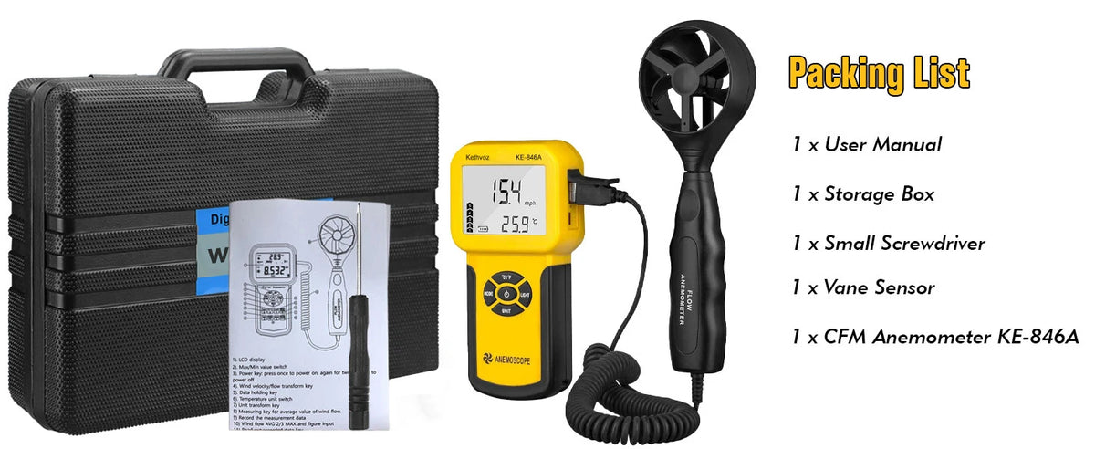 Digital Air Velocity and Airflow Meter - Model Options