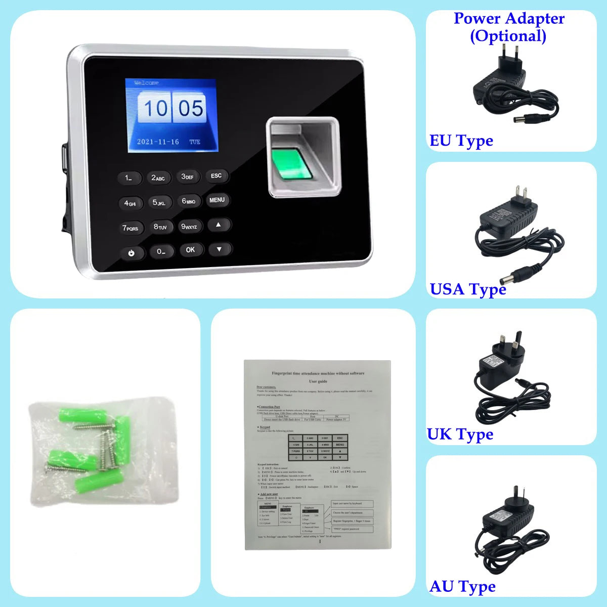 C302 Fingerprint Attendance Clock with Backup Battery