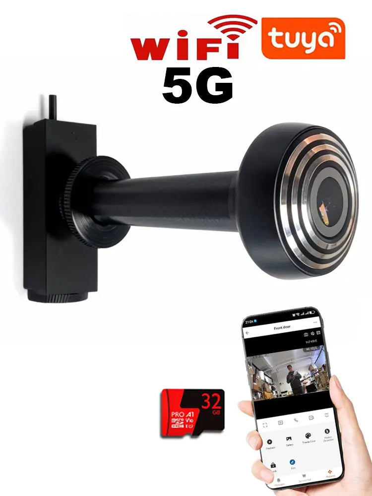 14mm Door Camera Tuya Video Peephole 2.4G / 5G Wifi Camera Mini Motion Detection Door Viewer Video Eye ONVIF RTSP Home Security