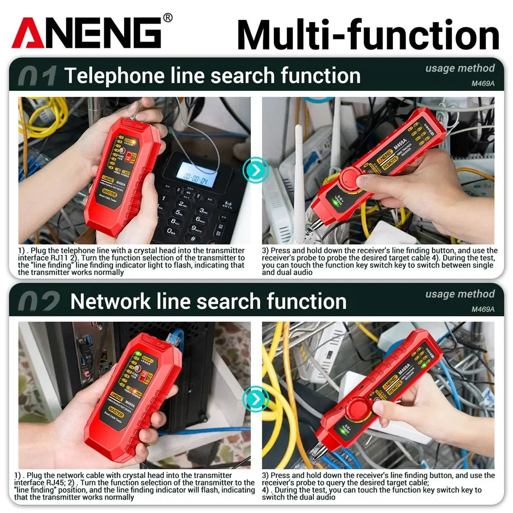 M469A RJ45/RJ11 Cable Tester and Tracer