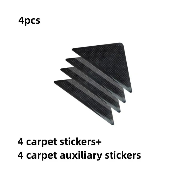 4Pcs8pcs/set Triangle Washable Reusable Rug Gripper Anti-skid Rubber Mat Non Slip Patch Tape for Tile Floors Carpets Corners Pad 