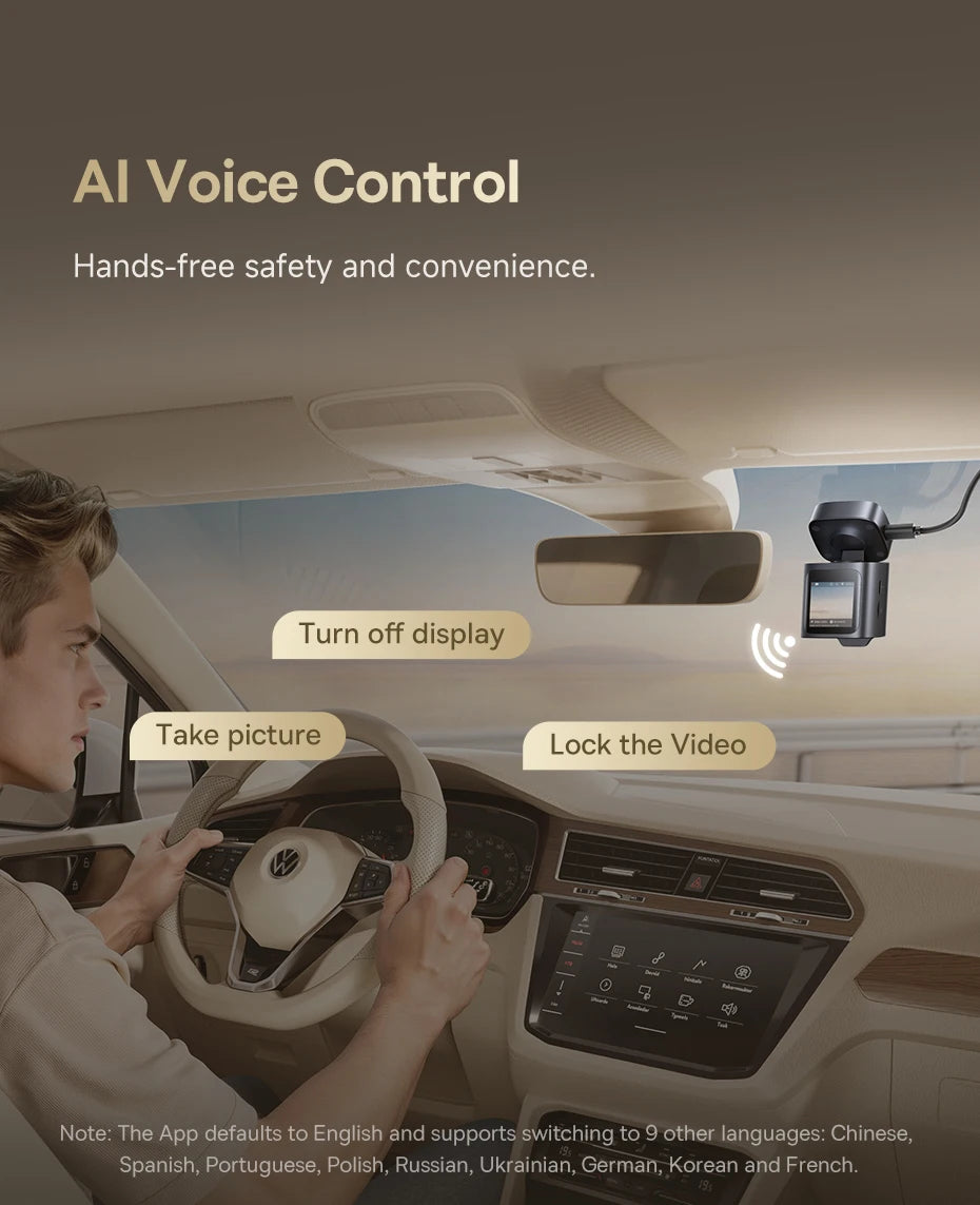 Cameră auto 4K față și 1080P spate cu WiFi6, GPS și vedere nocturnă