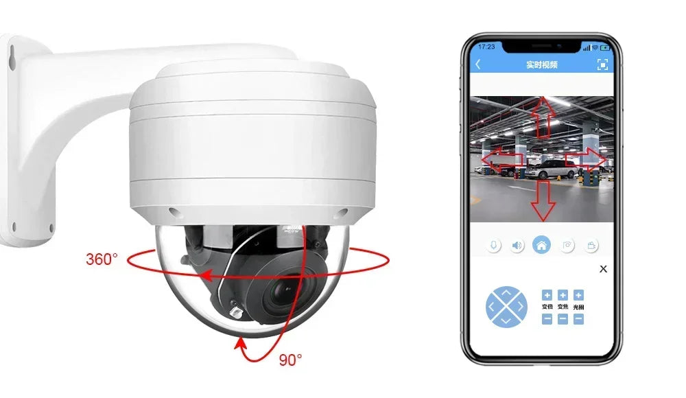 4K 8MP PTZ kopulová kamera s 12X zoomem a PoE
