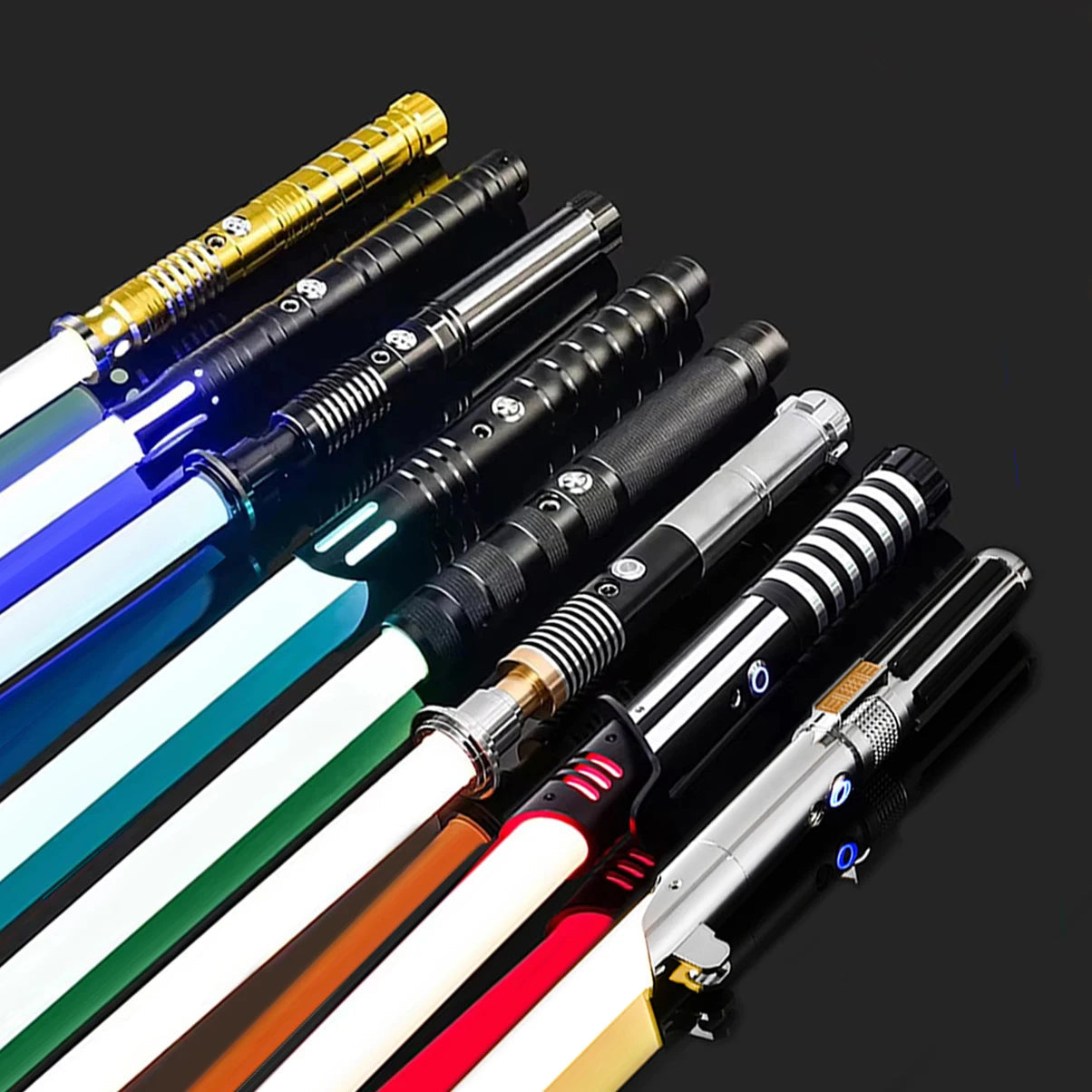 RGB Metal Lightsaber Dueling Smooth Swing Laser Sword Sabre De Luz 16 Color Changing 16 Sounds FOC Rave Flashing Toy 