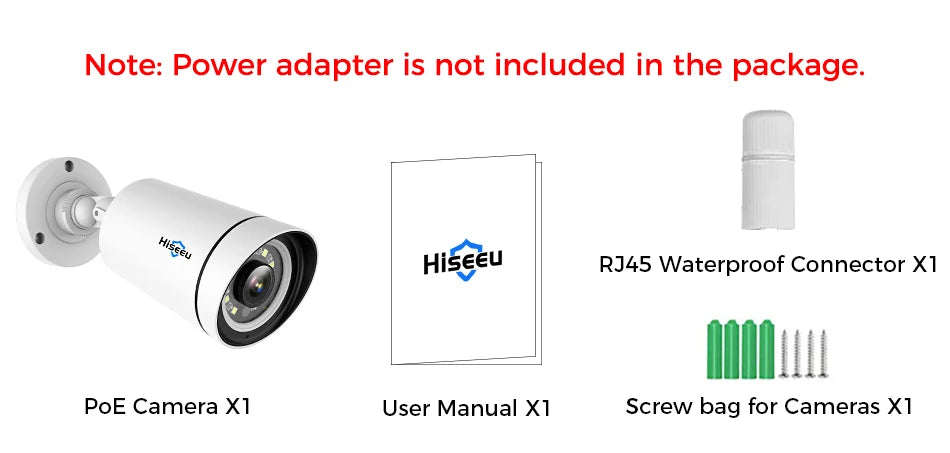 4K PoE IP Security Camera with Audio and Night Vision