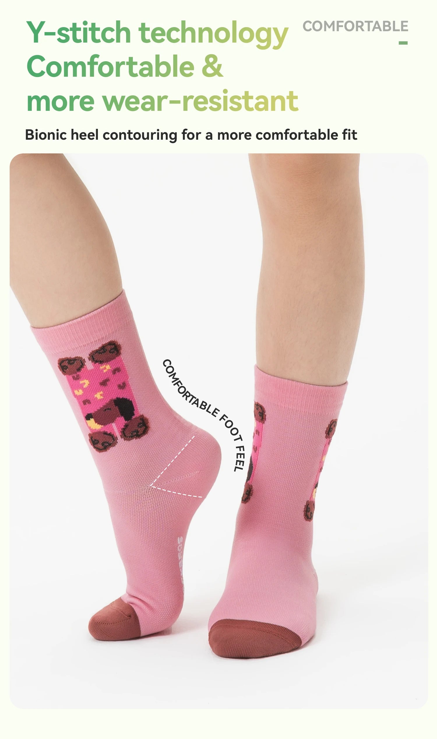 Breathable Compression Cycling Socks with Non-Slip Grip (2 Pairs)