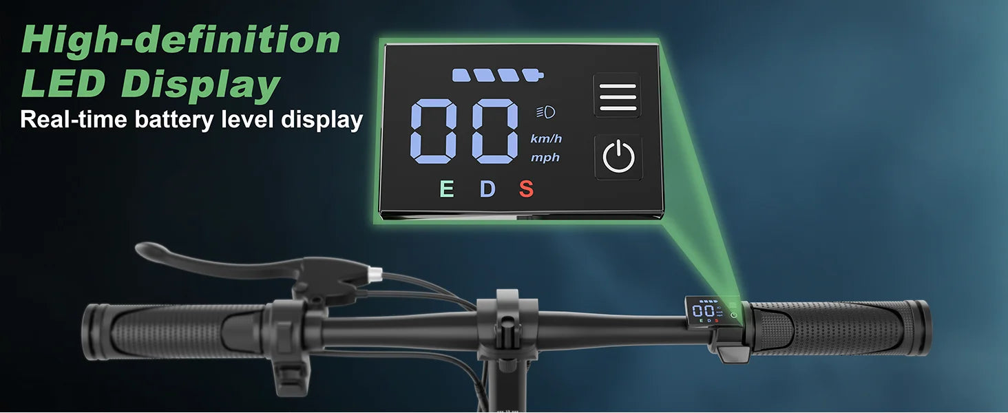 500W Foldable Electric Bike 28-Mile Range 21MPH 14" Tires